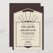 Art Deco Retro Lijst Bruin Weddenschap Kaart (Voorkant / Achterkant)
