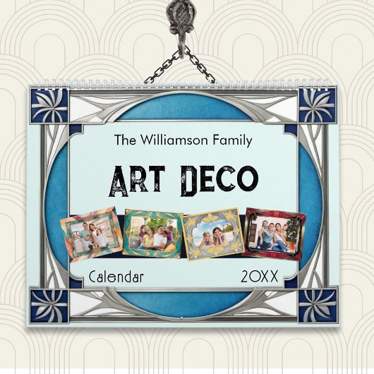 Art Deco Retro Lijsten Familiefoto's Elegante Muur Kalender