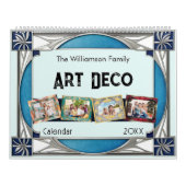 Art Deco Retro Lijsten Familiefoto's Elegante Muur Kalender (Hoes)
