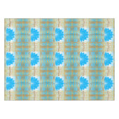 Art Deco Retro Lotus (blauw) Tafelkleed (Voorkant (Horizontaal))
