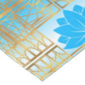 Art Deco Retro Lotus (blauw) Tafelkleed (Gekanteld)