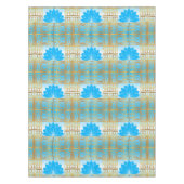 Art Deco Retro Lotus (blauw) Tafelkleed (Voorkant)