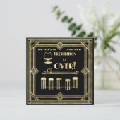 Art Deco Retro Oudejaarsavond Verbodsbar Kaart (Staand voorkant)