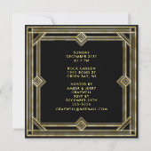 Art Deco Retro Oudejaarsavond Verbodsbar Kaart (Achterkant)