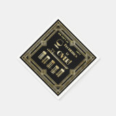 Art Deco Retro Oudejaarsavond Verbodsbar Servet (Hoek)