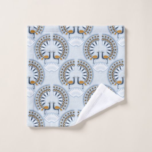 Art Deco retro Peacock Bad Handdoek (Wasdoekje)