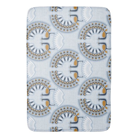 Art Deco retro Peacock Badmat (Voorkant Verticaal)