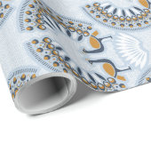 Art Deco retro Peacock Cadeaupapier (Rol Hoek)