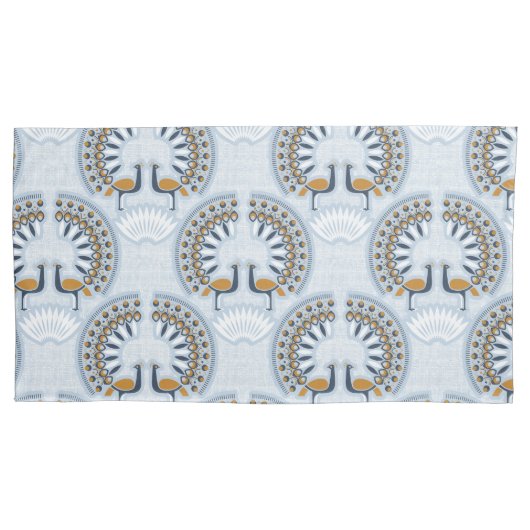 Art Deco retro Peacock Kussensloop (Voorkant-Links)