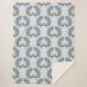 Art Deco retro Peacock Sherpa Deken (Voorkant)