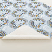 Art Deco retro Peacock Sherpa Deken (3/4)