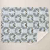 Art Deco retro Peacock Sherpa Deken (Voorkant (horizontaal))