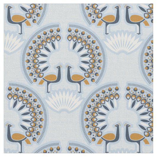 Art Deco retro Peacock Stof (Close Up)