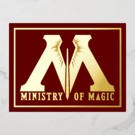 Art Deco Retro Rood Goud Monogram M Kunst Folie Feestdagen Briefkaart