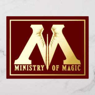 Art Deco Retro Rood Goud Monogram M  Kunst Folie Feestdagen Briefkaart