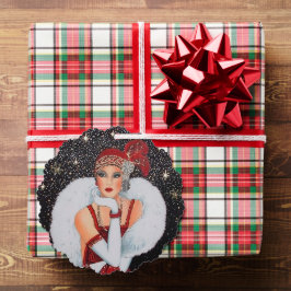 Art Deco retro  tekst toevoegen dame Ornament Kaart