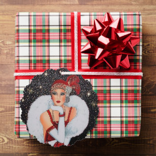 Art Deco retro  tekst toevoegen dame Ornament Kaart