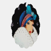 Art Deco retro  tekst toevoegen dame Ornament Kaart (Rechts)