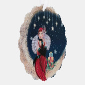 Art Deco retro  tekst toevoegen dame Ornament Kaart (Rechts)