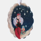 Art Deco retro  tekst toevoegen dame Ornament Kaart (Links)