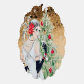 Art Deco retro  tekst toevoegen dame Ornament Kaart (Rechts)