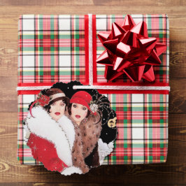 Art Deco retro  tekst toevoegen dames Ornament Kaart