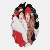 Art Deco retro  tekst toevoegen dames Ornament Kaart (Rechts)