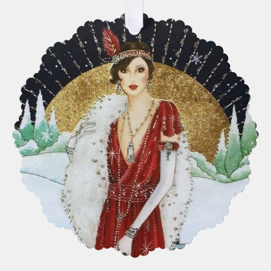 Art Deco retro  tekst toevoegen Ornament Kaart (Voorkant)