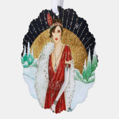 Art Deco retro  tekst toevoegen Ornament Kaart (Links)