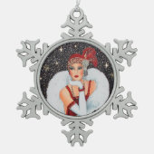 art deco retro  tin sneeuwvlok ornament (Voorkant)