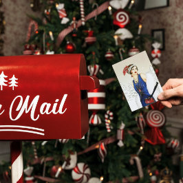 Art deco retro vintage dame voeg bericht toe feestdagen kaart