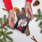 Art deco retro vintage dame voeg bericht toe feestdagen kaart