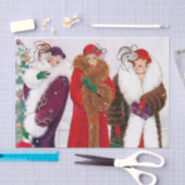 art deco retro vintage dames met kerst tissuepapier (Craft)