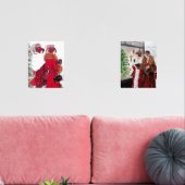 Art Deco retro vintage kerst dames Muurkunst Sets (Woonkamer)