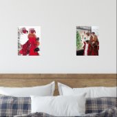 Art Deco retro vintage kerst dames Muurkunst Sets (Slaapkamer)