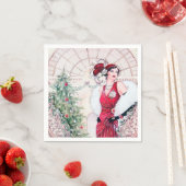 Art Deco retro vintage kerst feestdag Servet (Insitu)