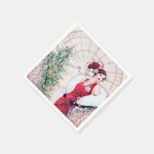 Art Deco retro vintage kerst feestdag Servet (Hoek)