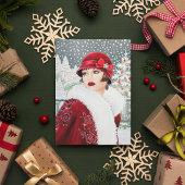 Art Deco retro vintage kerst Notitiekaartje