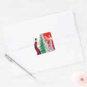 Art deco retro vintage kerst sticker (Envelop)