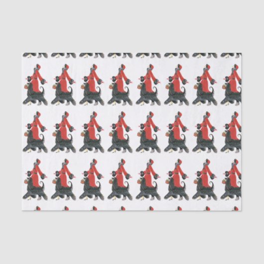 art deco retro vintage kerstdame betegeld tissuepapier (Voorkant)