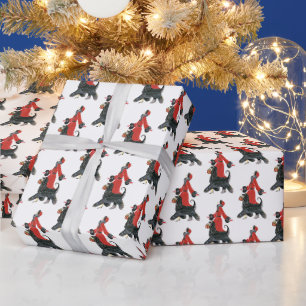 Art Deco retro vintage kerstdame Cadeaupapier