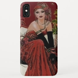 art deco retro vintage kerstdame Case-Mate iPhone case