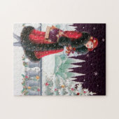 art deco retro vintage kerstdame legpuzzel (Horizontaal)
