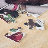 art deco retro vintage kerstdame legpuzzel (Zijkant)