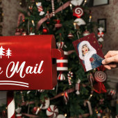 Art Deco retro vintage kerstdame Notitiekaartje