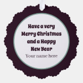 Art Deco retro vintage kerstdame Ornament Kaart (Achterkant)