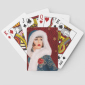 art Deco retro vintage kerstdame Pokerkaarten (Achterkant)