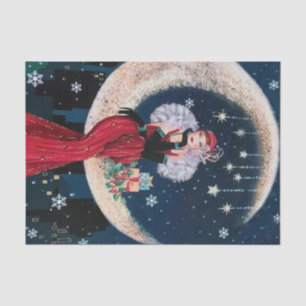 art deco retro vintage kerstdame tissuepapier