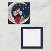 art deco retro vintage kerstdame vierkante visitekaartje (Voorkant / Achterkant)