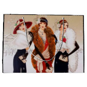 Art deco retro vintage kerstfeest Dames Groot Cadeauzakje (Achterkant)